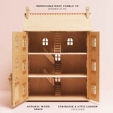 Grand Natural Wood Doll House