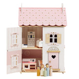 Roseheart Wooden Dolls House with Furniture & Family