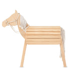 Wooden horse toy with a white background