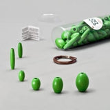 Wood Olive Shaped Green Beads 70pcs  SPECIAL