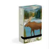 Tiny Puzzle Snowy Forest with Moose Canada Nature