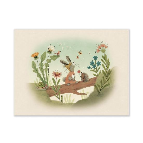 Moulin Roty - Trois Petits Lapins - Stroll Across Branch Wall Art