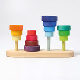 Stacking Fabuto Tower on 4 Pegs