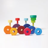 Stacking Fabuto Tower on 4 Pegs