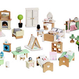 Wooden Doll House Indoor Furniture Sets Complete