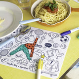 Les Loufoques - Mini Silicone Colouring Mat with 4 Pens
