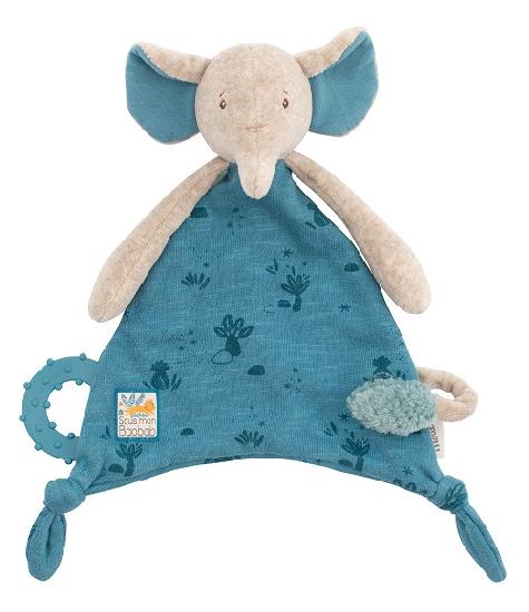 Sous Mon Baobab - Elephant Cuddle Toy w/Pacifier Ring