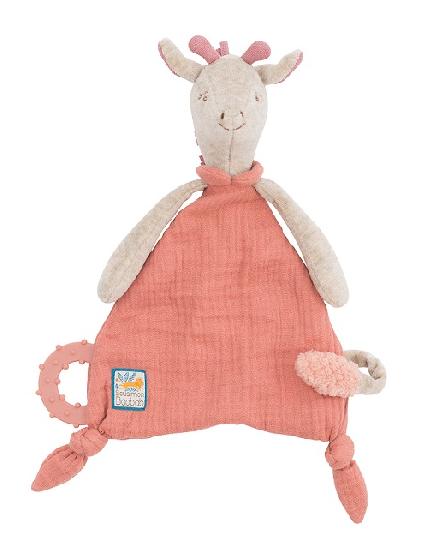 Sous Mon Baobab - Giraffe Cuddle Toy w/Pacifier Ring