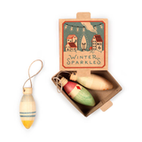 Wood Winter Sparkle Ornaments