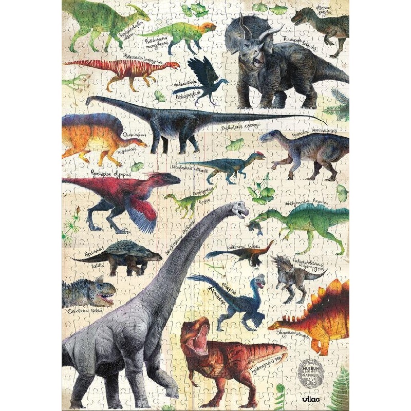 Museum National dHistoire Naturelle - Dinosaur Puzzle 500pcs PRE-ORDER FOR SUMMER 2024