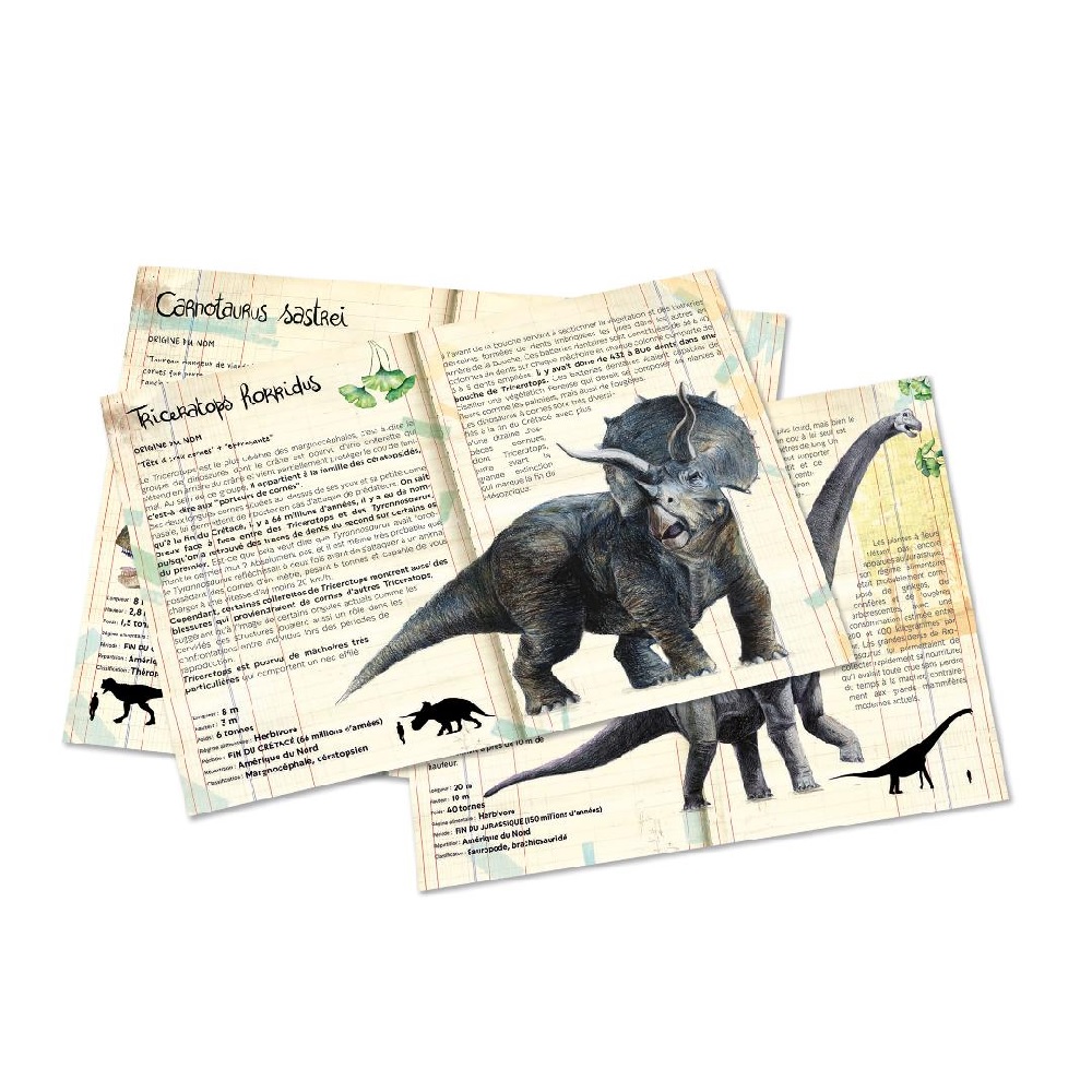 Museum National dHistoire Naturelle - Dinosaur Puzzles Set of 3 PRE-ORDER FOR SUMMER 2024