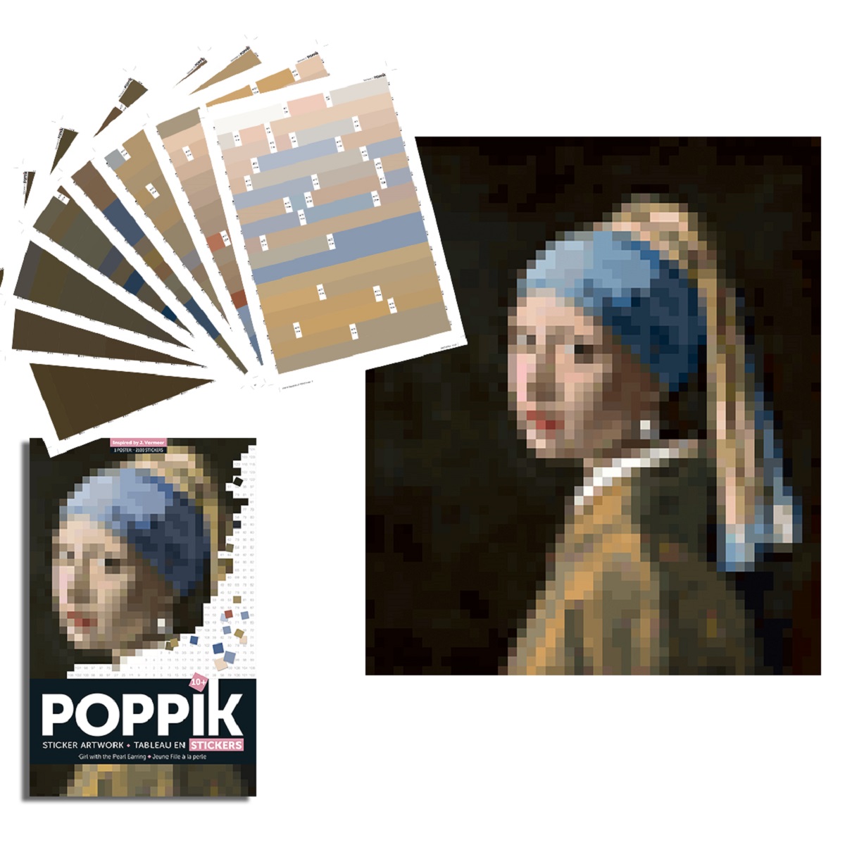 Sticker Poster Portrait of Girl with the Pearl Earring by Johanes Vermeer 