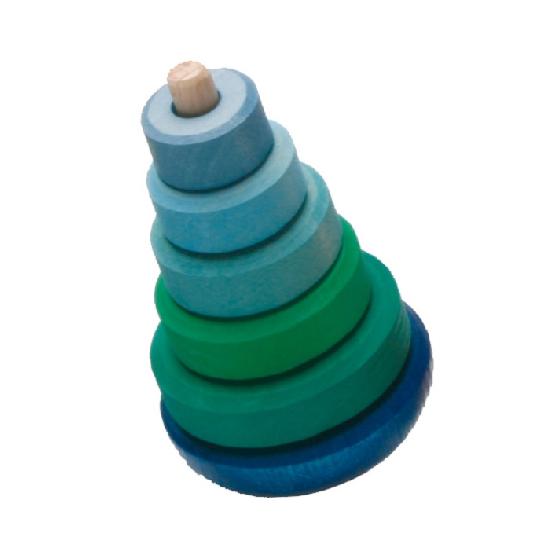 Stacking Tower Wobbly, Blue-Green