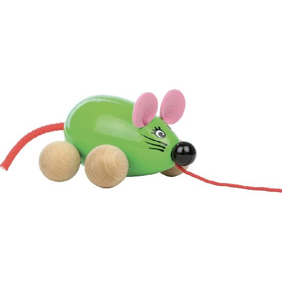 Pull Toy Lisa Mouse Green